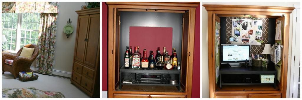TV Armoire Turned Bar Cabinet - Shine Your Light