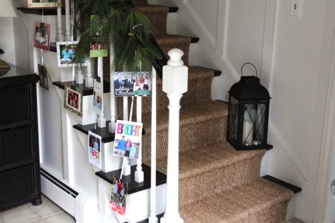 Stair Bannister Christmas Card Display