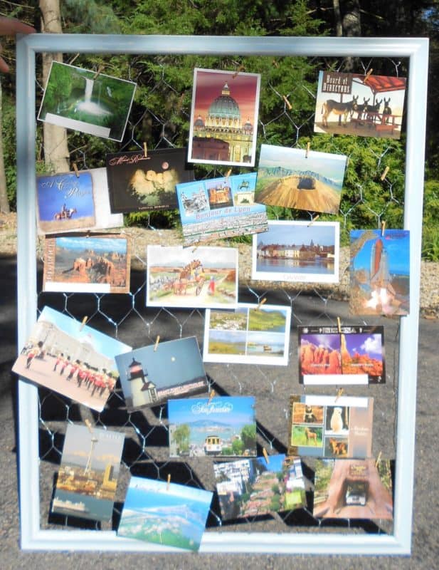 Postcard Display with old frame | Shine Your Light