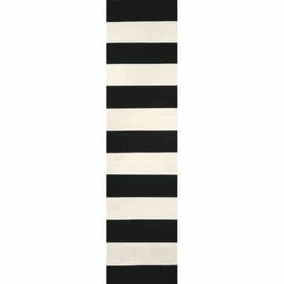 Rug runners for stairs - black and white stripe indoor outdoor