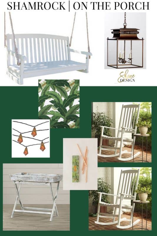 Sherwin Williams Shamrock paint in a porch design