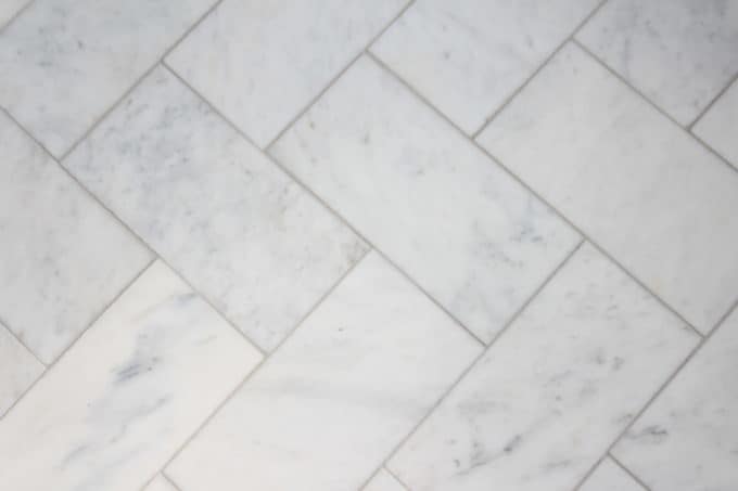 Large Herringbone Marble Tile Floor How To Diy It For Less