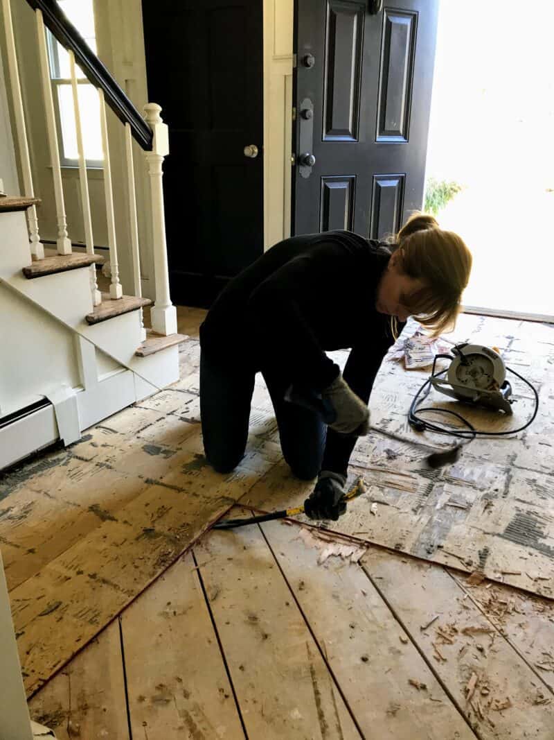 Removing tile and subfloor