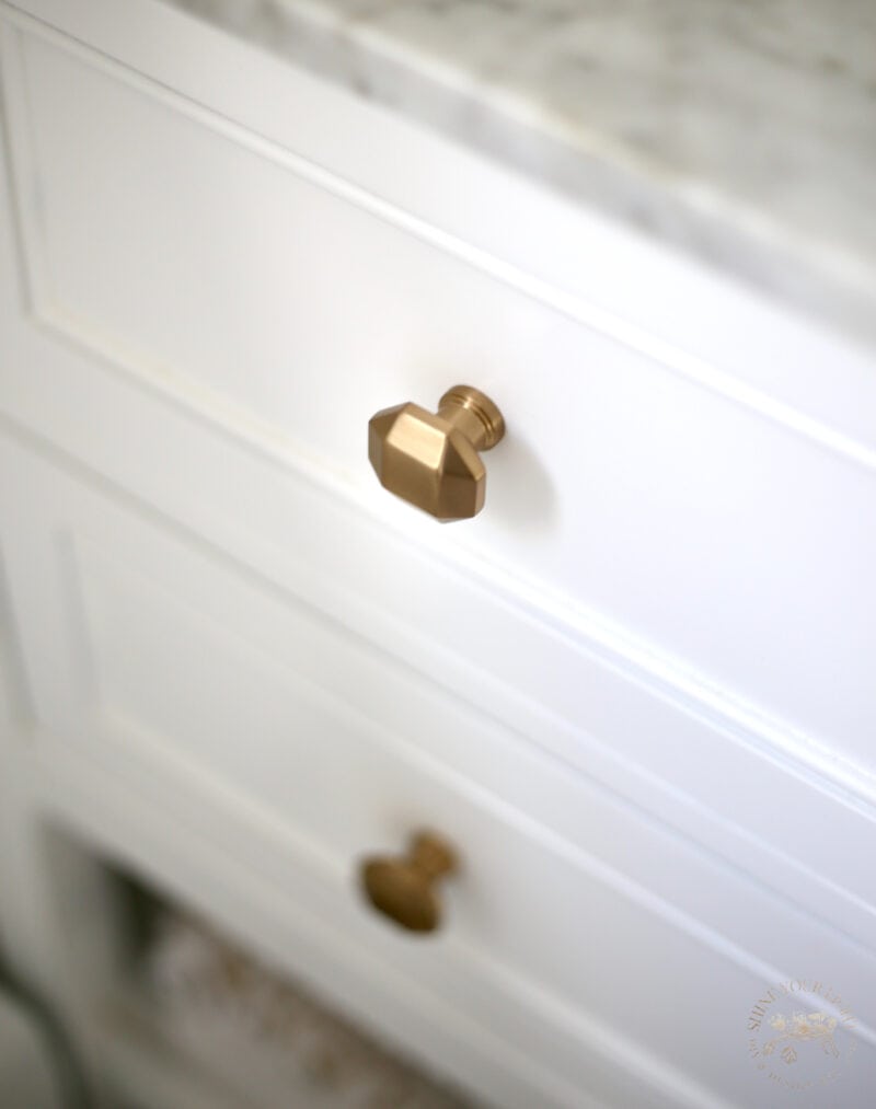 faceted brass cabinet knobs